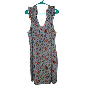 Jade by Jane Floral Blue Sleeveless Dress size‎ 2X EUC